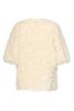 Smashed Lemon Top met pailletten en fringe structuur 26712 Off White
