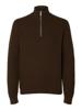 Selected Homme Trui met rits  16092601 Bruin