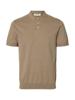 Selected Homme Gebreide Polo 16092437 Savannah beige