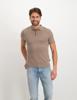 Saint Steve, Polo korte mouw gebreid, taupe melange