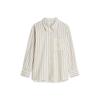 Summum, Blouse lange mouw streep en kant, ivoor/zwart