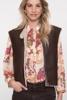 Geisha, 55847 Gilet imitatie lammy + zip, 775 brown/cream