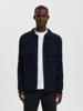 Selected Homme Wollen Overshirt Donkerblauw