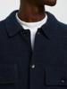 Selected Homme Wollen Overshirt Donkerblauw