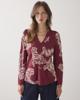 Summum, 2s3392-12338 Blouse v-neck tiger print, 558 merlot