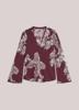 Summum, 2s3392-12338 Blouse v-neck tiger print, 558 merlot