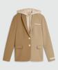 JOSH V Suus Hoodie oversized two-tone blazer JV-2512-0305 Khaki light camel