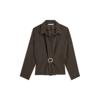 Summum, blouse lange mouwen met gesp, donkerbruin