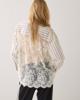 Summum, Blouse lange mouw streep en kant, ivoor/zwart