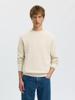 Selected Homme Trui met ronde hals 16092599 Ecru