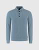Saint Steve, trui mockneck met knoopsluiting, lichtblauw