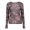 Geisha, t-shirt mesh bloem, paars