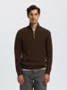 Selected Homme Trui met rits  16092601 Bruin