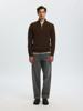 Selected Homme Trui met rits  16092601 Bruin