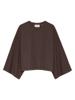 Catwalk Junkie, longsleeve wijde vleermuismouw, donkerbruin