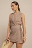 Studio Anneloes Hanne linen look wrap top 13858 Latte