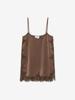Catwalk Junkie, top met kant, bruin
