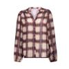 Geisha, blouse ruit met lurex, off-white/rood