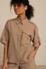 Studio Anneloes Nellie waffle blouse 13666 Latte