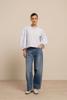 Studio Anneloes Florence stripe top 13583 Light Blue - Off-white