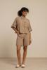 Studio Anneloes Nellie waffle blouse 13666 Latte