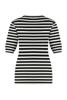 Studio Anneloes Luna stripe short slv pullover 91510 9011 black/off white