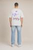 Kultivate, t-shirt met backprint Flower, lichtgrijs