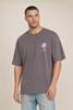 Kultivate, t-shirt met backprint Flower, grijs