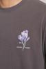 Kultivate, t-shirt met backprint Flower, grijs