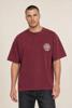 Kultivate, t-shirt met backprint, bordeaux