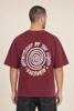 Kultivate, t-shirt met backprint, bordeaux