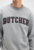Butcher of Blue, sweater met 'Butcher' patch, grijs