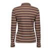 Geisha, t-shirt mockneck streep met lurex, zand/bruin