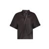Geisha, top/blouse korte mouw met sjaal, donkerbruin