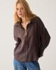 Summum, blouse lange mouwen met gesp, donkerbruin