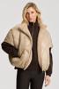 Deblon, bodywarmer reversible puffed/imitatiebont, zand
