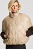 Deblon, bodywarmer reversible puffed/imitatiebont, zand