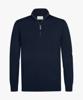 Profuomo, trui mockneck met rits, donkerblauw