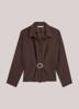 Summum, blouse lange mouwen met gesp, donkerbruin