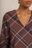 Studio Anneloes, Top lange mouw, travelkwaliteit, bruin ruit