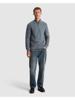 Cast Iron, trui mockneck met rits, rafblauw