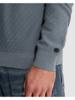 Cast Iron, trui mockneck met rits, rafblauw