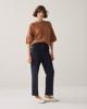 Summum, broek straight, krijtstreep, navy/mocca