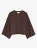 Catwalk Junkie, longsleeve wijde vleermuismouw, donkerbruin