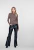 Geisha, t-shirt mockneck streep met lurex, zand/bruin