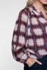 Geisha, blouse ruit met lurex, off-white/rood