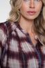 Geisha, blouse ruit met lurex, off-white/rood