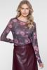 Geisha, t-shirt mesh bloem, paars