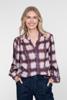 Geisha, blouse ruit met lurex, off-white/rood