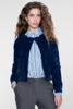 Geisha, blouse streep en strass, blauw